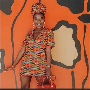 African Ankara women kente top dress